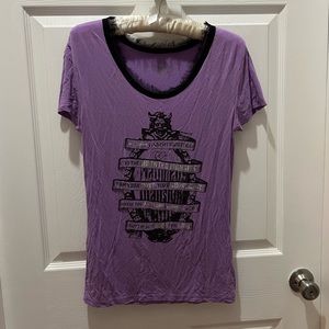 Disney parks haunted mansion purple silky top medium